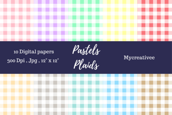 Download Digital Paper Plaid Pastels Pattern Set - Digital Collection
