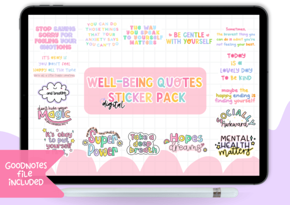 Download 16 Well-Being Quote Digital Sticker Pack - Digital Collection