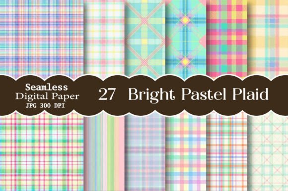 Download Bright Pastel Plaid Digital Paper - Digital Collection