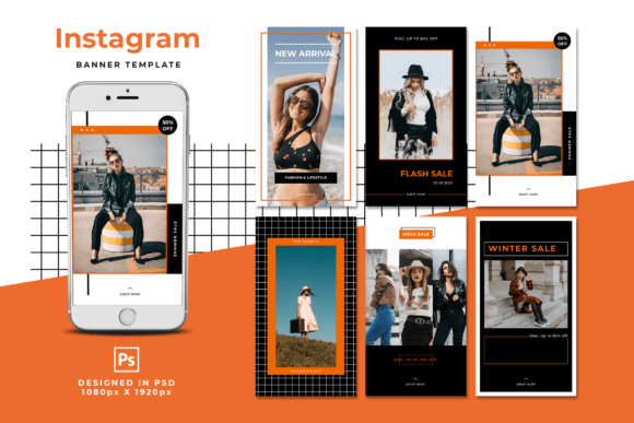 Download Orange White Design Instagram Stories - Premium Resources