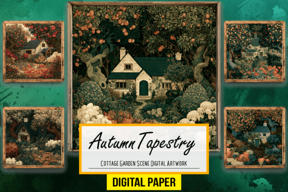 Download Cottage Garden Scene Digital Artwork PNG - Digital Collection