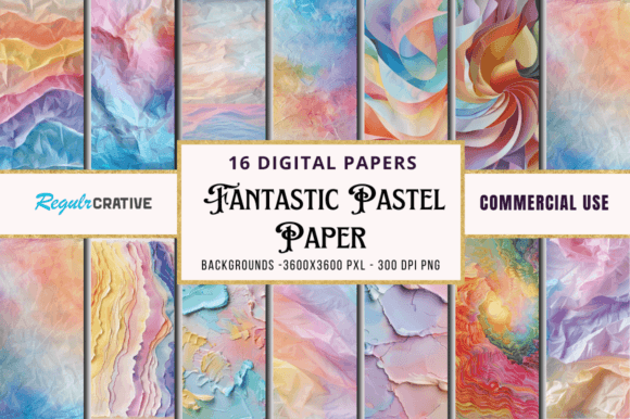 Download Fantastic Pastel Digital Paper Bundle - Digital Collection