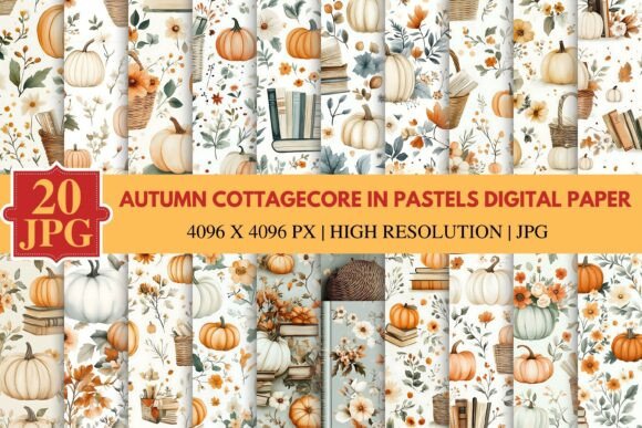 Download Autumn Cottagecore in Pastels Digital Pa - Digital Collection
