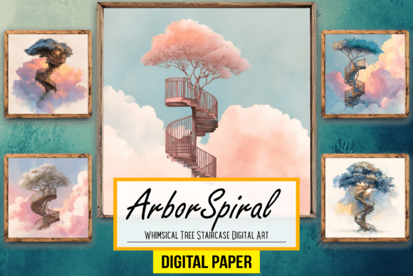 Download Whimsical Tree Staircase Digital Artwork - Digital Collection