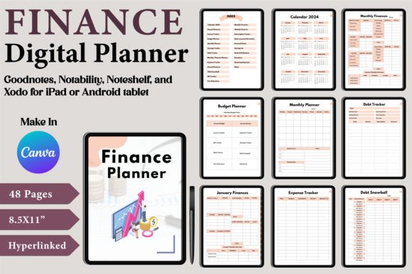 Download Digital Finance Planner Canva Templates - Digital Collection